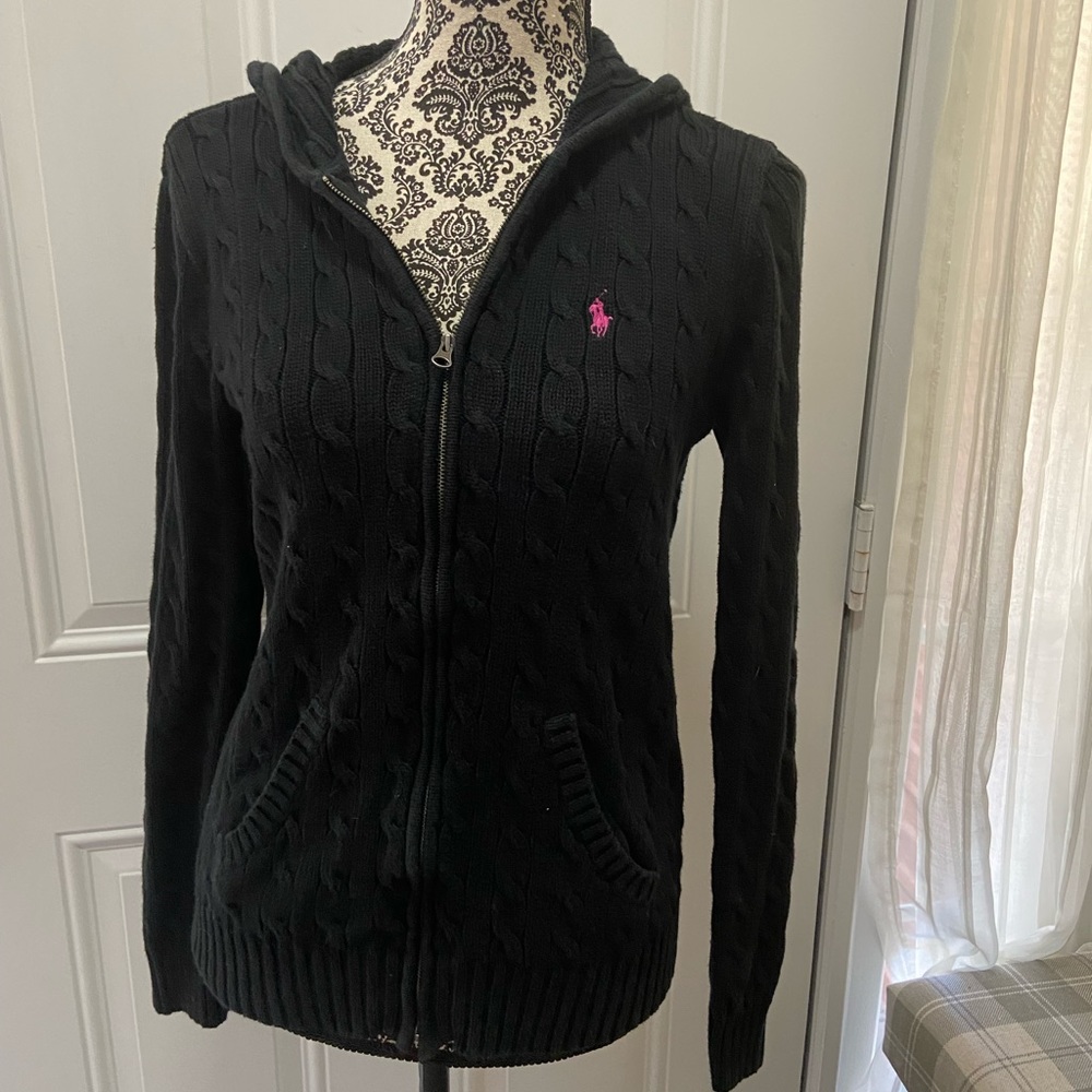 Ralph Lauren Sport Girl Hooded Zip Front Sweater